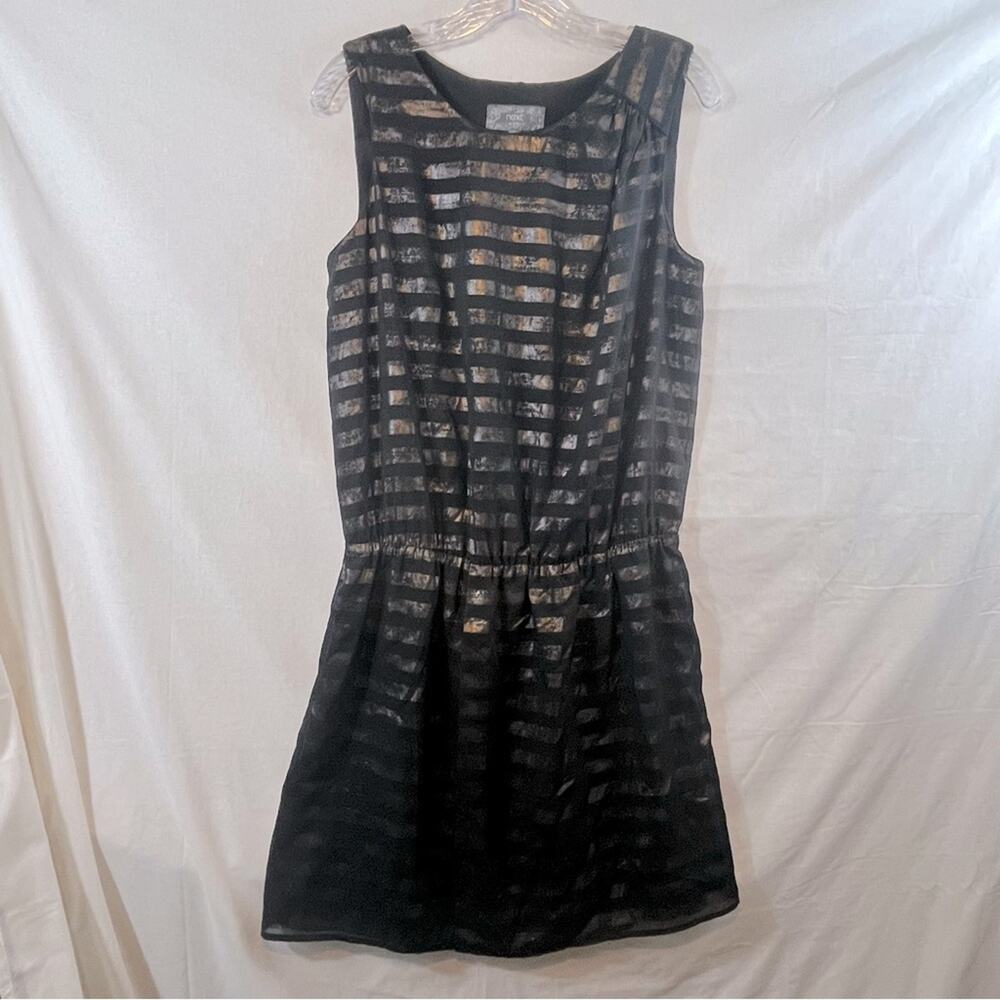 NEXT brand Black & Silver Striped Dress Size 12